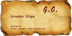 Gresko Olga névjegykártya